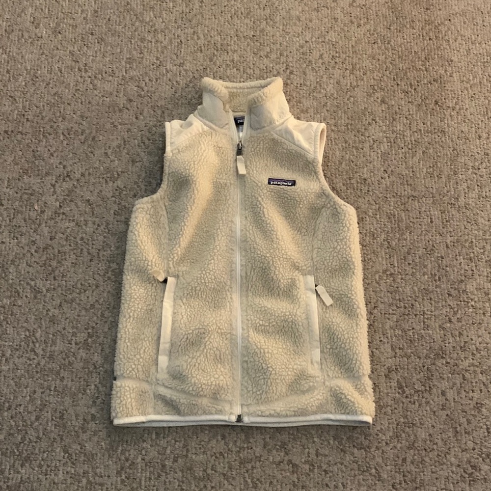 Patagonia beige retro X sherpa cream vest sz XS